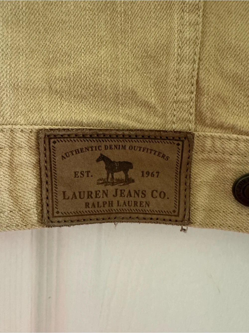 Ralph Lauren Tan Jean Jacket with Corduroy Collar - Picture 4 of 6